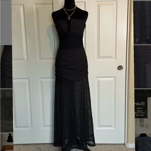 Freaking Amazing Black Strapless Lace Dress
